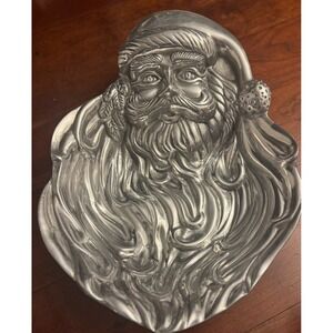 Vintage International Silver Co. Christmas Holiday Large Santa Claus Dish